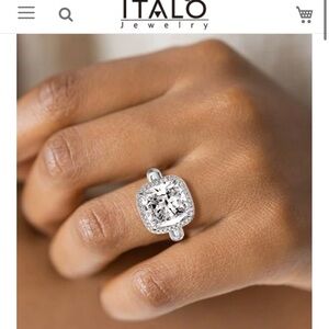 Italo Cushion Cut Engagement Ring Halo Engagement Ring